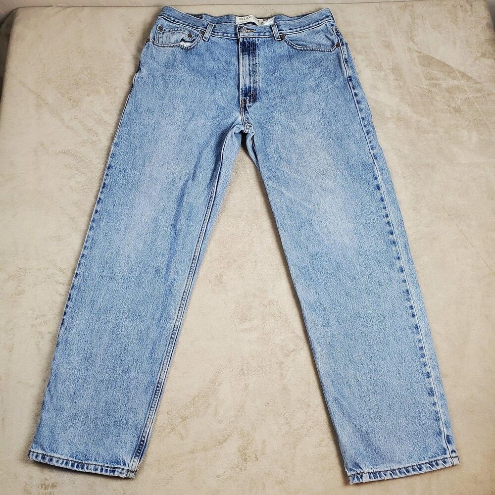 Levis 550 Jeans Mens 36x32 Blue Light Wash Relaxed Fit Tapered Leg Denim Pants